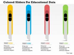Colored sliders for educational data flat powerpoint design