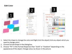 Colored tags with business apps for process flat powerpoint design