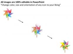 Colored wheel design for data representation flat powerpoint design