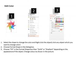 Colored wheel design for data representation flat powerpoint design