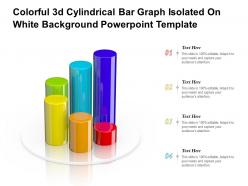 Colorful 3d cylindrical bar graph isolated on white background powerpoint template