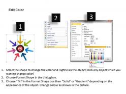 Colorful arrows pointing towards dart target ppt powerpoint slides