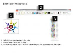 Colorful arrows pointing towards dart target ppt powerpoint slides