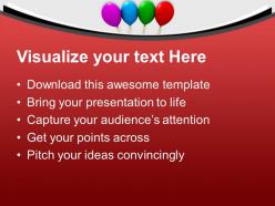 Colorful balloons birthday party powerpoint templates ppt themes and graphics 0113