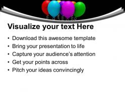 Colorful balloons on black background powerpoint templates ppt themes and graphics 0213