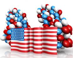 Colorful balloons with american flag for labor day stock photo