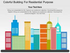 Colorful building for residential purpose flat powerpoint design
