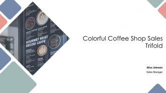 Colorful Coffee Shop Sales Trifold PPT Slides AT
