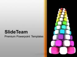 Colorful cubes arranged to form tree decoration powerpoint templates ppt themes and graphics 0113