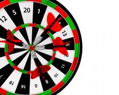 Colorful dart with arrow business target stock photo