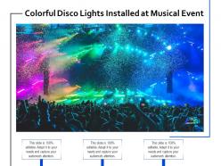 Colorful disco lights installed at musical event