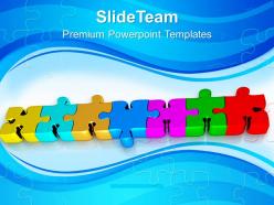 Colorful jigsaw puzzles in line business powerpoint templates ppt themes and graphics 0213