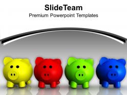 Colorful piggy banks money saving concept powerpoint templates ppt themes and graphics 0113