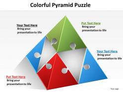 Colorful pyramid puzzle powerpoint slides presentation diagrams templates