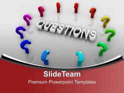 Colorful question marks around the question powerpoint templates ppt themes and graphics 0313