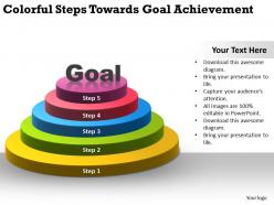 Colorful steps towards goal achievement ppt powerpoint slides