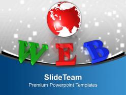 Colorful web with globe world powerpoint templates ppt themes and graphics 0313