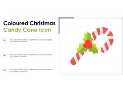 Coloured christmas candy cane icon