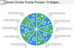 Coloured circular puzzle process 10 stages template