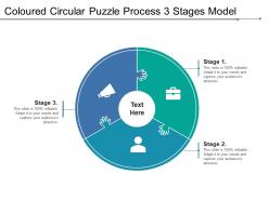 Coloured circular puzzle process 3 stages model