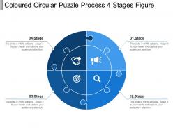 Coloured circular puzzle process 4 stages figure