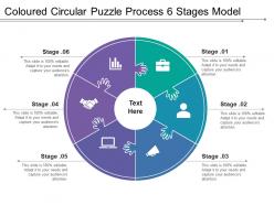 Coloured circular puzzle process 6 stages model