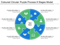 Coloured circular puzzle process 8 stages model