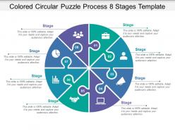 Coloured circular puzzle process 8 stages template