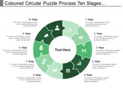 Coloured circular puzzle process ten stages pattern