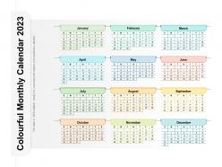 Colourful monthly calendar 2023