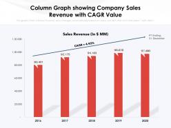 Column graph showing company sales revenue with cagr value