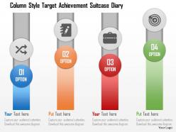 Column style target achievement suitcase diary flat powerpoint design