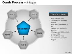 Comb process 5 stages powerpoint slides and ppt templates 0412