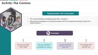 Comma Activity For Efficient Business Writing Training Ppt