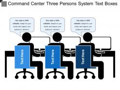 Command center three persons system text boxes