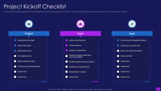 Commencement of an it project project kickoff checklist ppt slides template