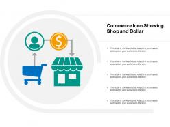 Commerce icon showing shop and dollar