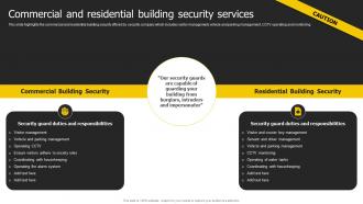 Commercial And Residential Building Security Services Security Services Business Profile Ppt Mockup