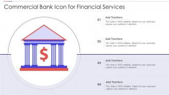 Commercial Bank Icon For Financial Services