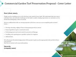 Commercial garden turf preservation proposal cover letter ppt powerpoint presentation slides
