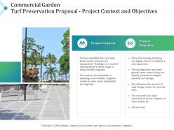 Commercial garden turf preservation proposal project context and objectives ppt images