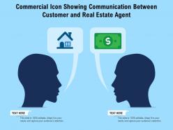 Commercial icon showing communication between customer and real estate agent