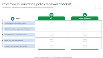 Commercial Insurance Policy Renewal Checklist