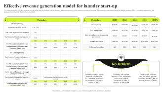 Commercial Laundry Business Plan Effective Revenue Generation Model For Laundry Start Up BP SS