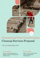 Commercial Post Construction Cleanup Services Proposal Report Sample Example Document