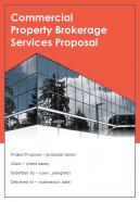Commercial Property Brokerage Services Proposal Sample Document Report Doc Pdf Ppt
