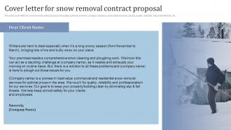 Commercial Snow Removal Services Cover Letter For Snow Removal Contract Proposal Ppt Aids