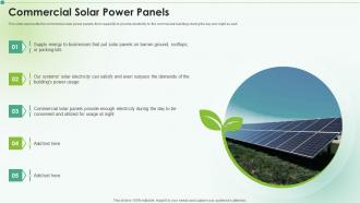 Commercial Solar Power Panels Clean Energy Ppt Powerpoint Presentation Icon Rules