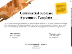 Commercial sublease agreement template powerpoint presentation slides