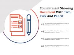 Commitment showing document with two tick and pencil